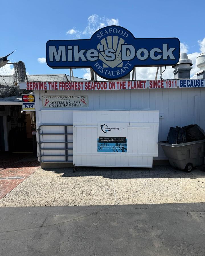 The iconic storefront of Mike's Seafood, a must-visit spot in Sea Isle City.